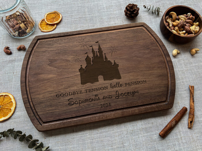 Personalized Couple Cutting Board | Custom Engraved Cutting Board for Couples | Magic Castle Couple Cutting Board - Image 7