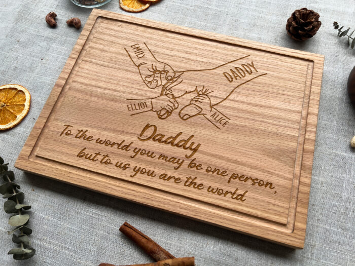 Engraved Wooden Cutting Board for Dad | Dad’s Personalized Grill Board | Custom Name Cutting Board for Dad - Image 6