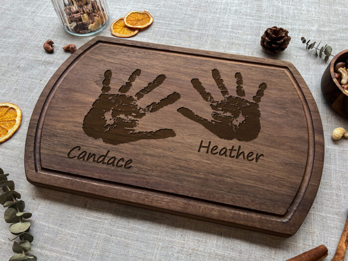 Personalized Handprint Serving Board | Kids Handprint Keepsake Board | Custom Handprint Charcuterie Board - Image 6