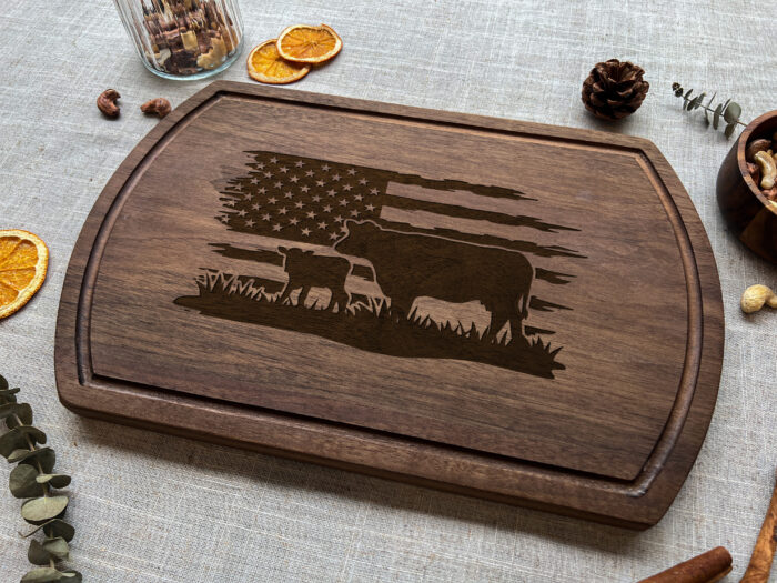 Personalized Cow Cutting Board - Farmhouse Gift | Engraved Cow Cutting Board – Custom Farm Gift for Her - Image 4