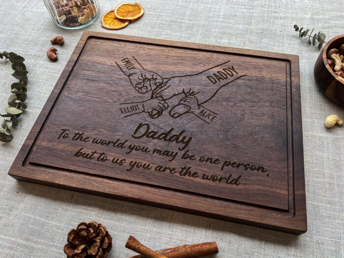 Engraved Wooden Cutting Board for Dad | Dad’s Personalized Grill Board | Custom Name Cutting Board for Dad - Image 5