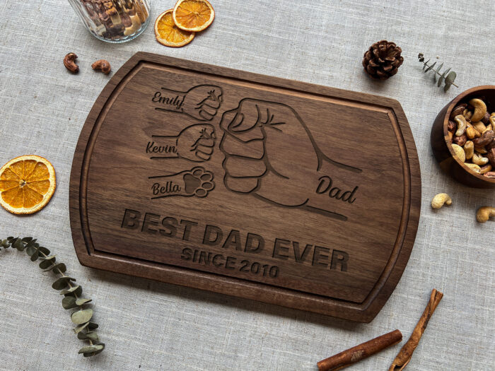 Personalized Father’s Day Cutting Board  | Custom BBQ Cutting Board for Dad | Engraved Wooden Cutting Board - Image 6