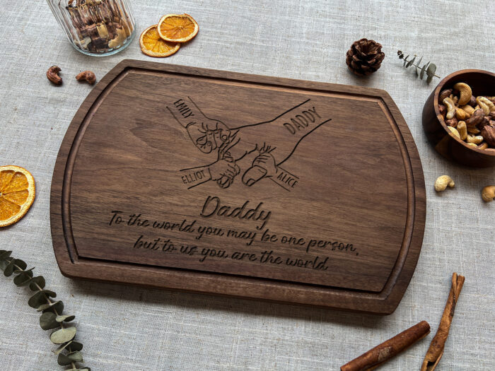 Engraved Wooden Cutting Board for Dad | Dad’s Personalized Grill Board | Custom Name Cutting Board for Dad - Image 9