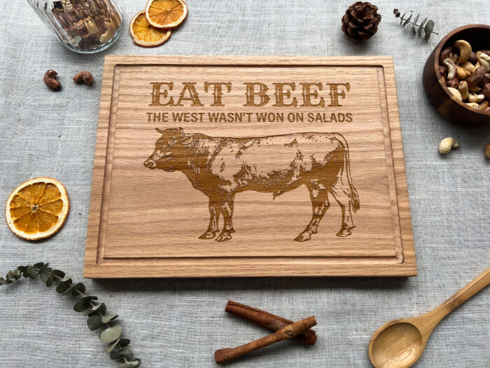Personalized Western Cutting Board - Cowboy Gift | Engraved Eat Beef Cutting Board – Custom Western BBQ Decor - Image 4