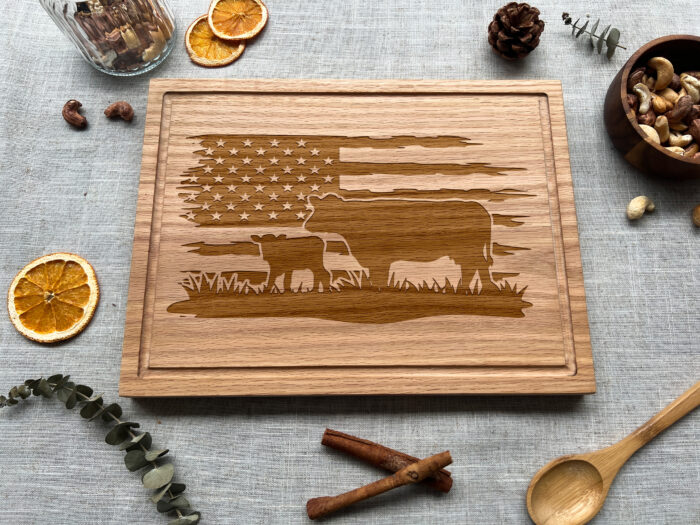 Personalized Cow Cutting Board - Farmhouse Gift | Engraved Cow Cutting Board – Custom Farm Gift for Her - Image 3