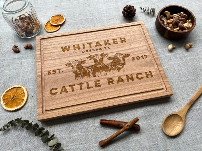 Personalized Dairy Cow Cutting Board - Farm Gift | Custom Engraved Cow Cutting Board – Rustic Farm Decor - Image 11