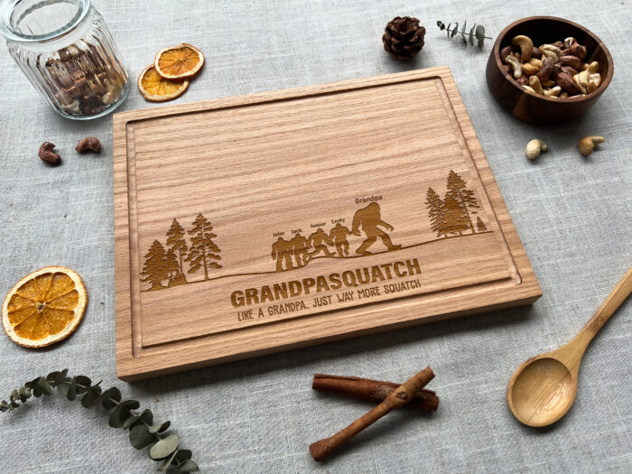 Custom Grandpasquatch Cutting Board | Personalized Sasquatch Cutting Board for Grandpa | Grandpasquatch Gift Board - Image 4