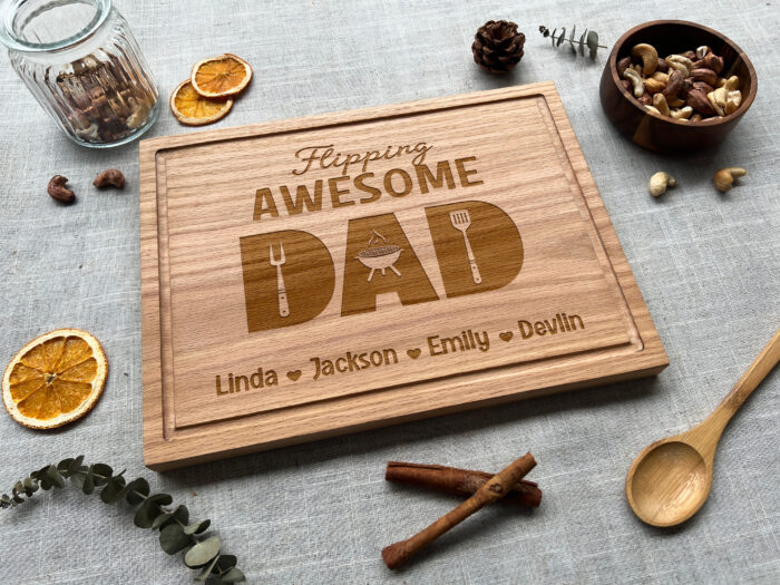 Personalized Flipping Awesome Dad Cutting Board | Personalized Flipping Awesome Cutting Board | Flipping Awesome Dad Board - Image 5