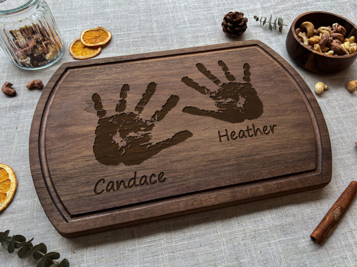 Personalized Handprint Serving Board | Kids Handprint Keepsake Board | Custom Handprint Charcuterie Board - Image 5