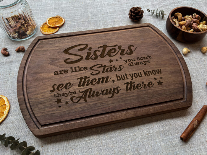 Custom Sisters Cutting Board - Sister Gift | Personalized Sister Cutting Board for Birthday or Holiday - Image 10