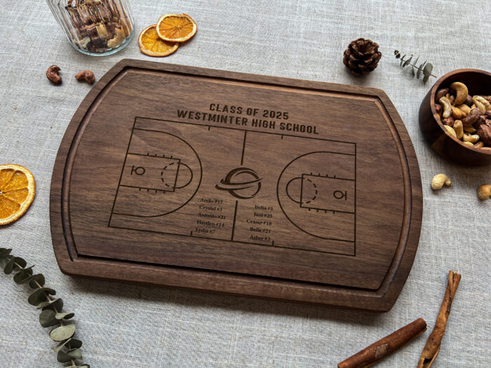 Custom Basketball Field Board - Sports Gift |  Engraved Basketball Kitchen Board – Perfect for Coaches & Players - Image 10