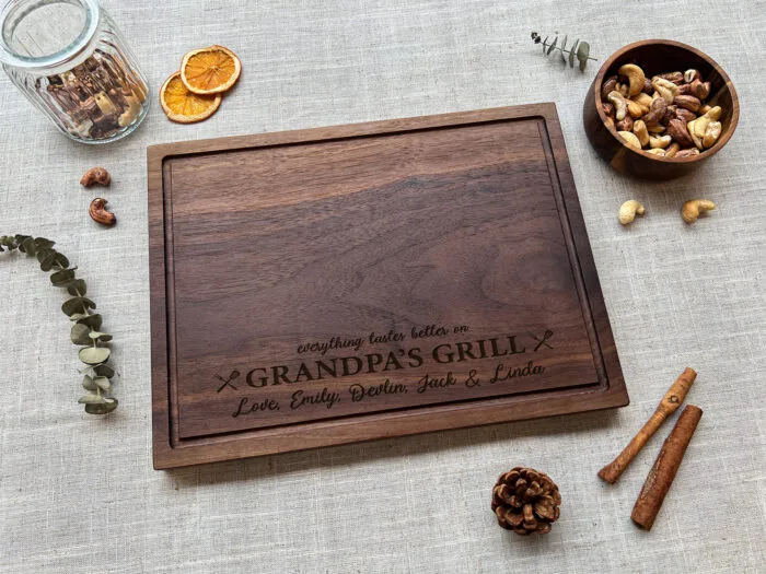 Personalized Grandpa Cutting Board | Custom Wooden Cutting Board for Grandpa | Personalized Kitchen Board for Grandpa - Image 3