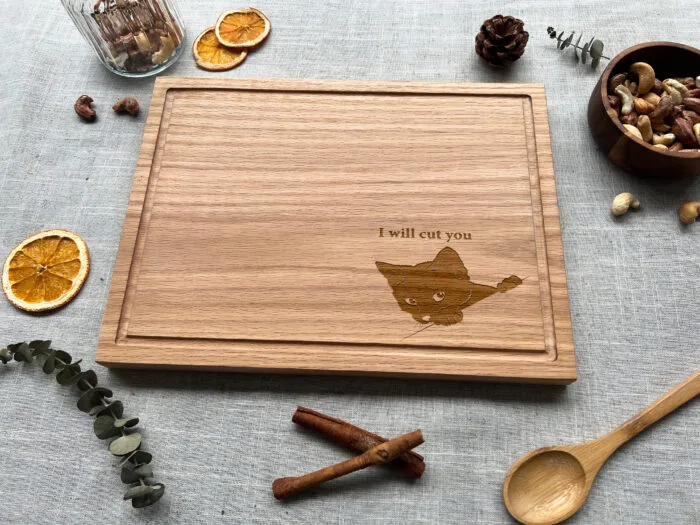 Personalized Cat Cutting Board | Custom “I Will Cut You” Cat Cutting Board | Funny Cat Cutting Board