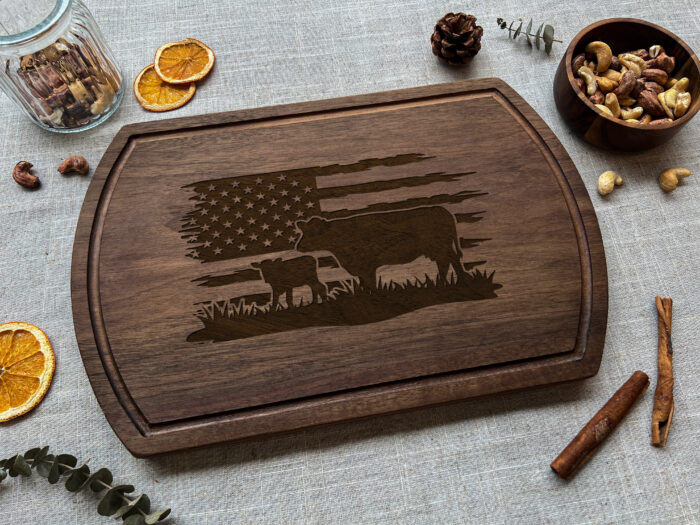 Personalized Cow Cutting Board - Farmhouse Gift | Engraved Cow Cutting Board – Custom Farm Gift for Her - Image 5