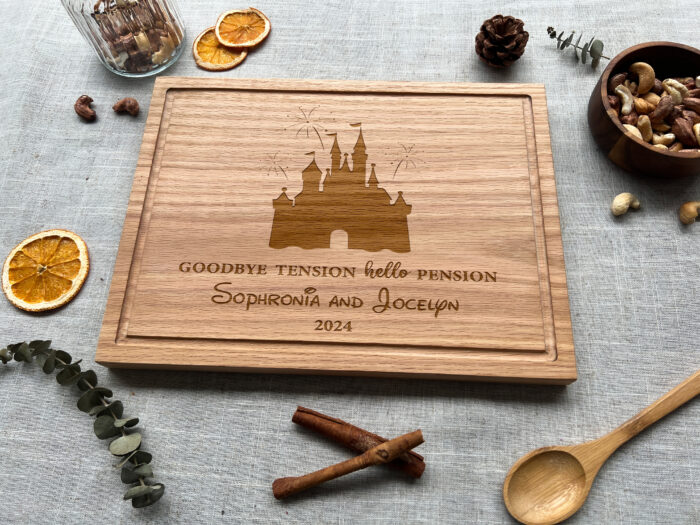 Personalized Couple Cutting Board | Custom Engraved Cutting Board for Couples | Magic Castle Couple Cutting Board