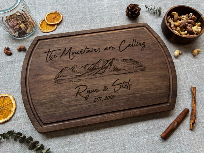 Personalized Mountain Cutting Board - Rustic Gift | Rustic Personalized Cutting Board - Image 4