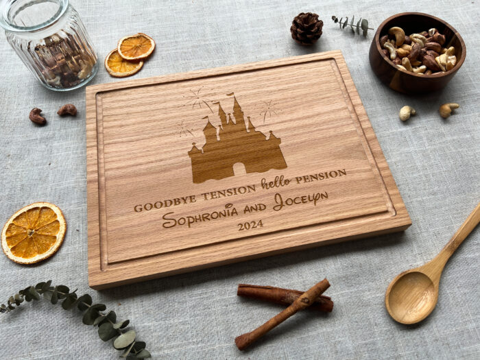 Personalized Couple Cutting Board | Custom Engraved Cutting Board for Couples | Magic Castle Couple Cutting Board - Image 9