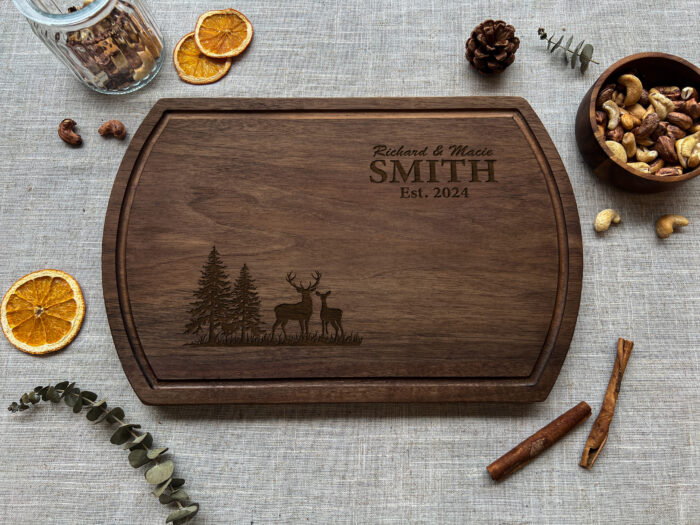 Personalized Buck Doe Cutting Board - Rustic Gift - Image 10
