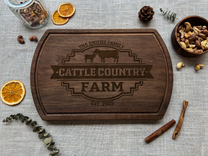 Custom Cow Cutting Board - Farmhouse Gift | Personalized Farm Cutting Board – Moo-tiful Gift Idea! - Image 5