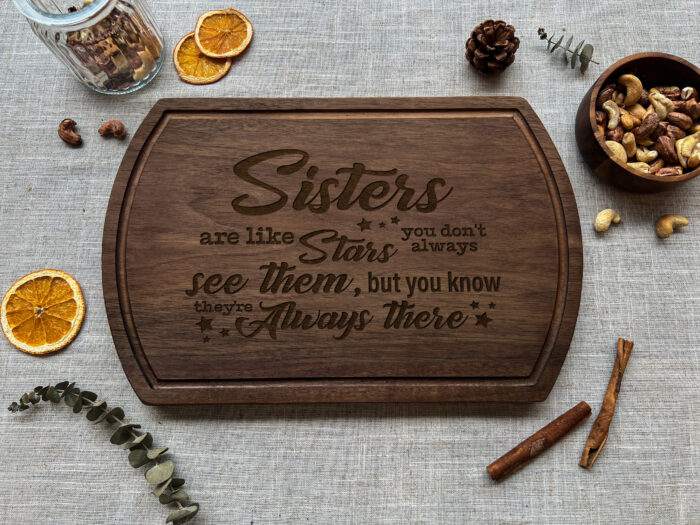 Custom Sisters Cutting Board - Sister Gift | Personalized Sister Cutting Board for Birthday or Holiday - Image 9