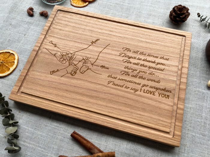 Custom Engraved Mom Cutting Board | Personalized Wooden Cutting Board for Mom | Mom’s Custom Kitchen Board - Image 10