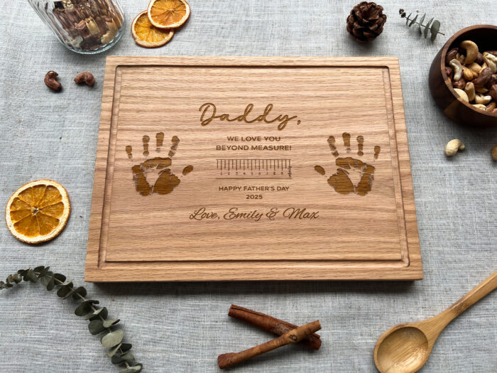 Engraved Kids Handprint Serving Tray | Custom Handprint Board for Mom, Dad, or Teacher | Child’s Handprint on Wooden Board - Image 10