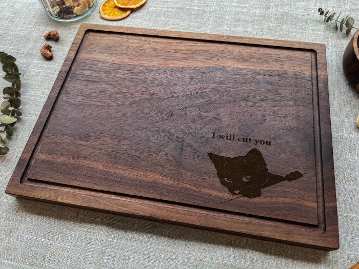 Personalized Cat Cutting Board | Custom “I Will Cut You” Cat Cutting Board | Funny Cat Cutting Board - Image 5