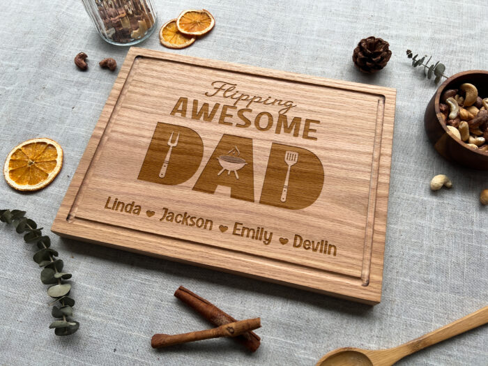 Personalized Flipping Awesome Dad Cutting Board | Personalized Flipping Awesome Cutting Board | Flipping Awesome Dad Board - Image 4