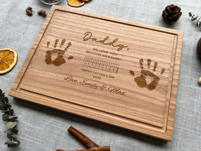 Engraved Kids Handprint Serving Tray | Custom Handprint Board for Mom, Dad, or Teacher | Child’s Handprint on Wooden Board - Image 9