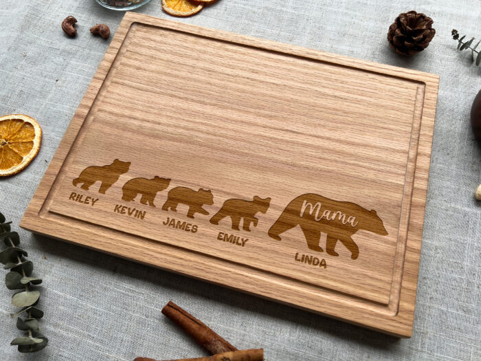 Custom Mama Bear Cutting Board with Cubs’ Names | Custom Mama Bear Cutting Board | Personalized Mama Bear Cutting Board - Image 4