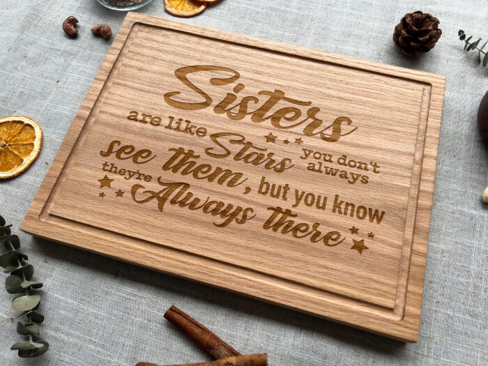 Custom Sisters Cutting Board - Sister Gift | Personalized Sister Cutting Board for Birthday or Holiday - Image 3
