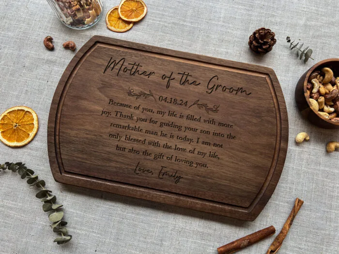 Personalized Mother of Groom Cutting Board | For the Woman Who Raised Your Favorite Person