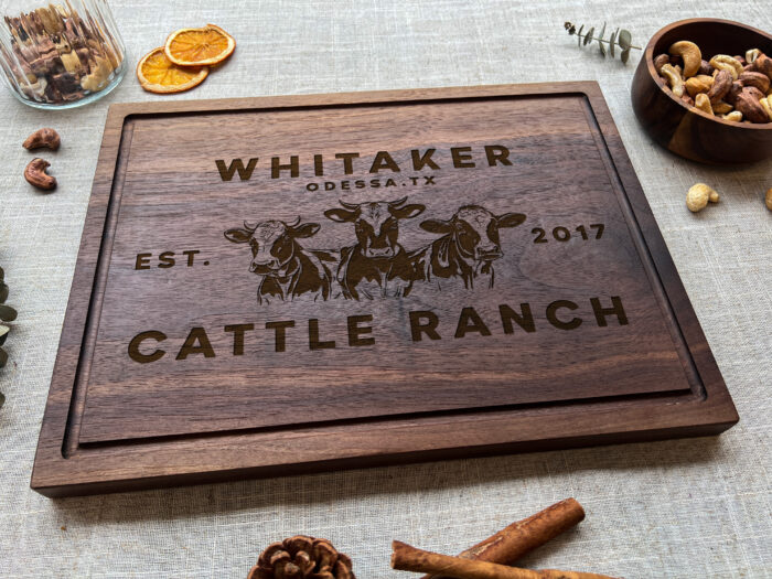 Personalized Dairy Cow Cutting Board - Farm Gift | Custom Engraved Cow Cutting Board – Rustic Farm Decor - Image 7