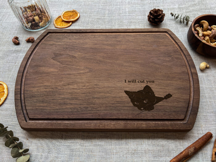 Personalized Cat Cutting Board | Custom “I Will Cut You” Cat Cutting Board | Funny Cat Cutting Board - Image 7