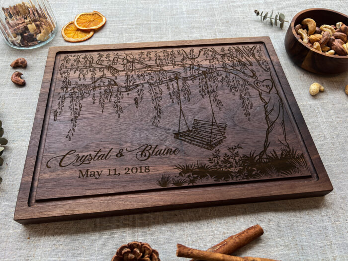 Personalized Willow Tree Cutting Board - Romantic Gift | Engraved Willow Tree Cutting Board - Image 10