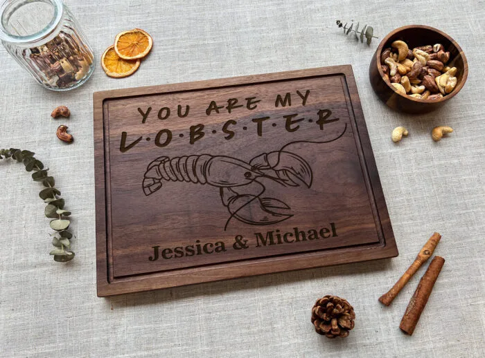 Personalized Lobster Cutting Board - Friends Gift | Celebrate Love with a Custom Lobster Cutting Board!
