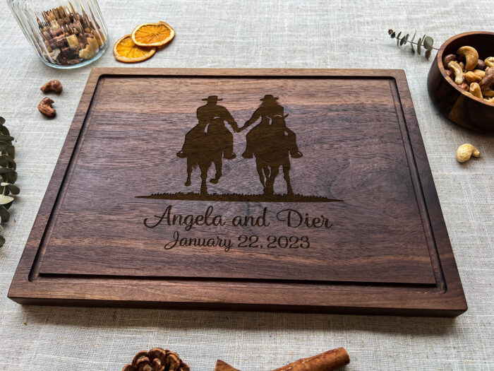 Personalized Cowboy Cutting Board | Custom Rodeo-Themed Cutting Board | Cowboy & Cowgirl Engraved Board - Image 7