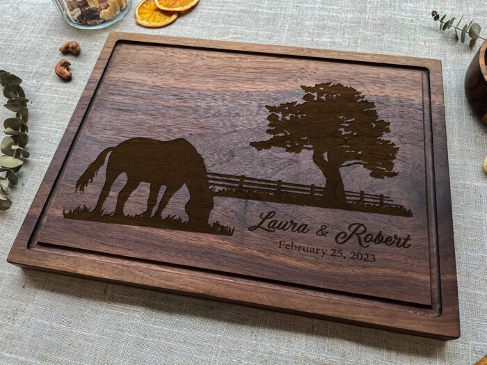 Personalized Horse Cutting Board | Western Kitchen Horse Cutting Board | Personalized Horse Lover’s Keepsake - Image 8