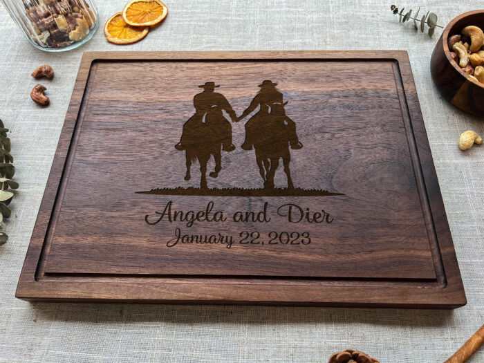 Personalized Cowboy Cutting Board | Custom Rodeo-Themed Cutting Board | Cowboy & Cowgirl Engraved Board - Image 8
