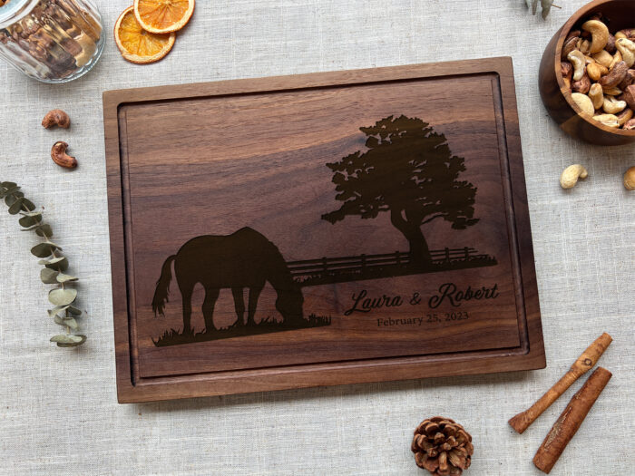 Personalized Horse Cutting Board | Western Kitchen Horse Cutting Board | Personalized Horse Lover’s Keepsake - Image 7