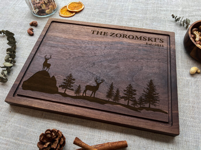 Personalized Deer Hunting Cutting Board - Gift | Custom Deer Head Cutting Board with Names – Perfect Cabin Gift - Image 10