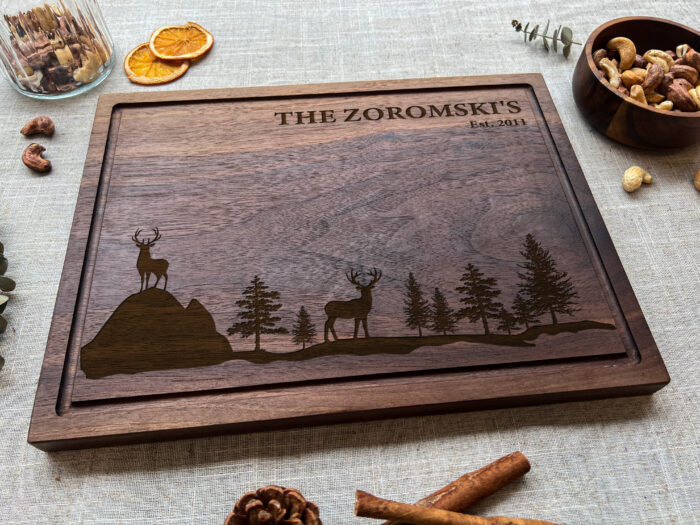 Personalized Deer Hunting Cutting Board - Gift | Custom Deer Head Cutting Board with Names – Perfect Cabin Gift - Image 11