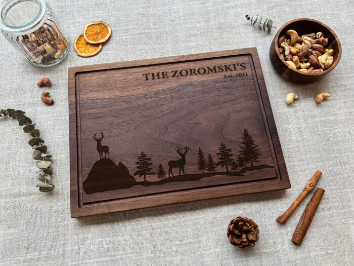 Personalized Deer Hunting Cutting Board - Gift | Custom Deer Head Cutting Board with Names – Perfect Cabin Gift - Image 12