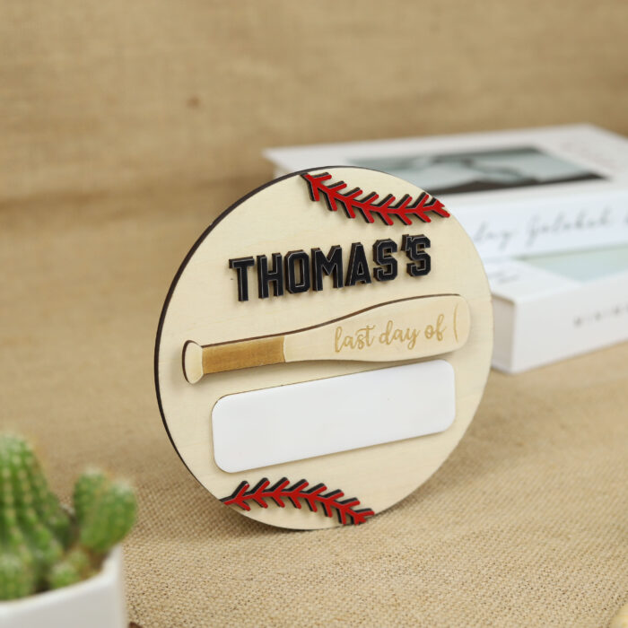 Baseball Themed Back to School Sign - Personalized Student Keepsake | Personalized Baseball Back to School Sign for Kids - Image 4