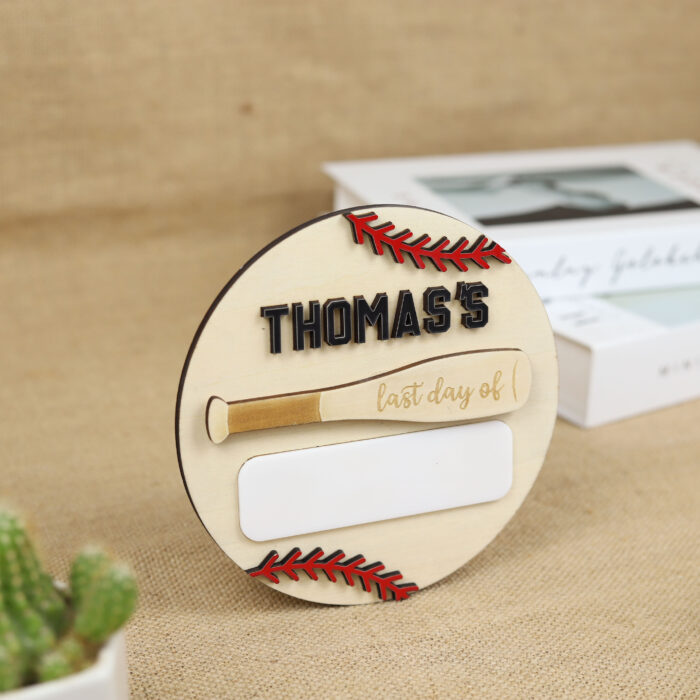 Baseball Themed Back to School Sign - Personalized Student Keepsake | Personalized Baseball Back to School Sign for Kids - Image 5