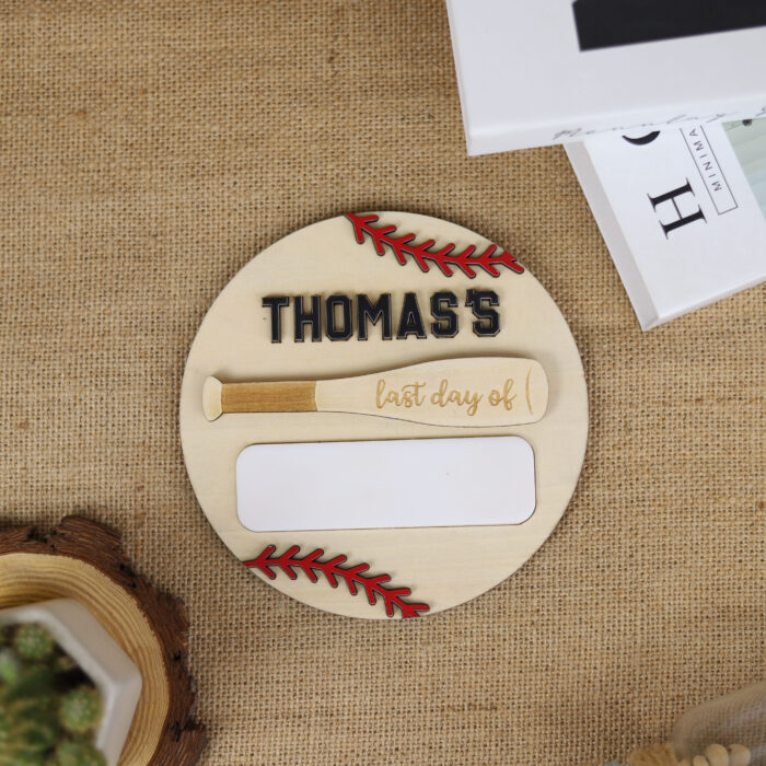 Baseball Themed Back to School Sign - Personalized Student Keepsake | Personalized Baseball Back to School Sign for Kids - Image 6