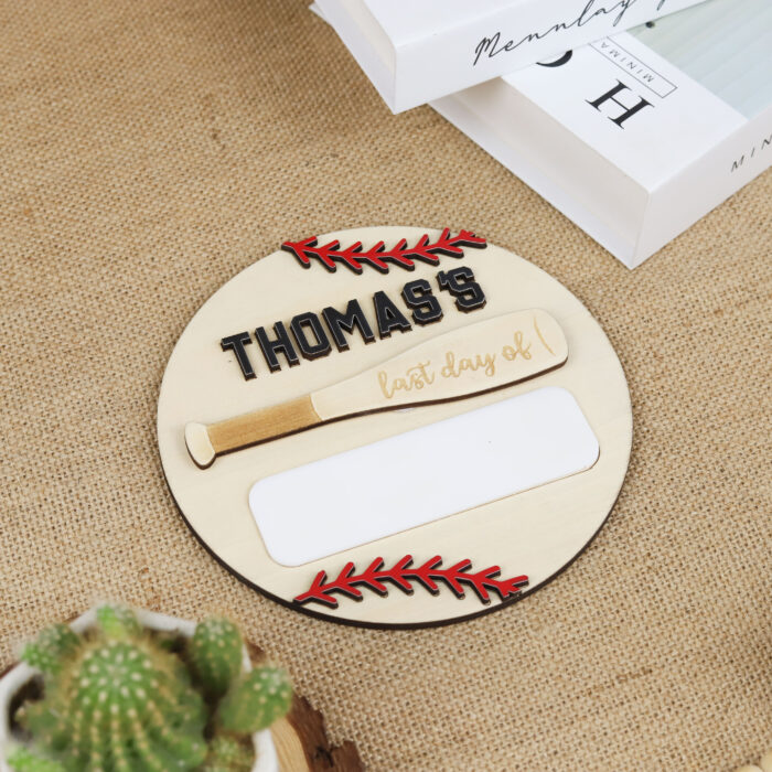 Baseball Themed Back to School Sign - Personalized Student Keepsake | Personalized Baseball Back to School Sign for Kids - Image 7