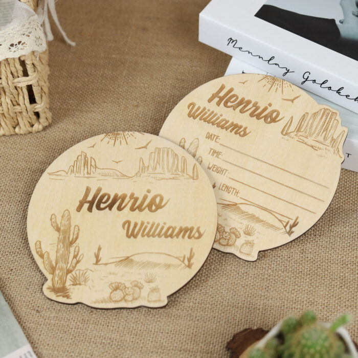 Custom Desert Theme Baby Name Sign - Personalized Nursery Decor | Desert Baby Name Sign for Boho Nurseries - Image 4
