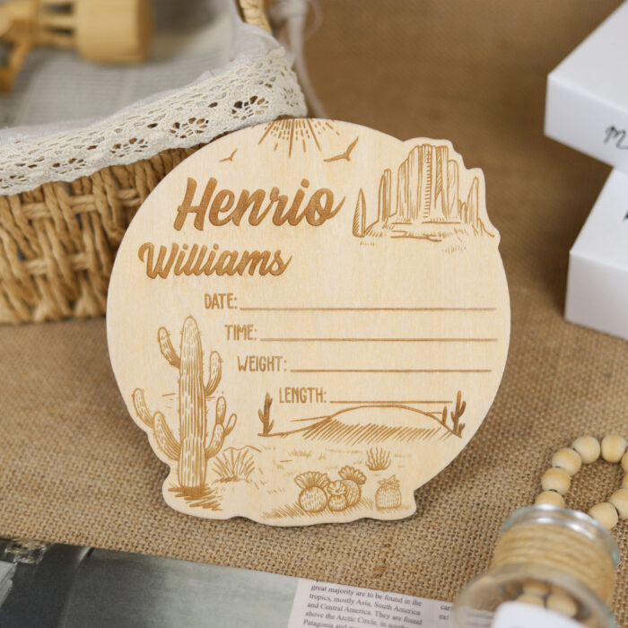 Custom Desert Theme Baby Name Sign - Personalized Nursery Decor | Desert Baby Name Sign for Boho Nurseries - Image 8