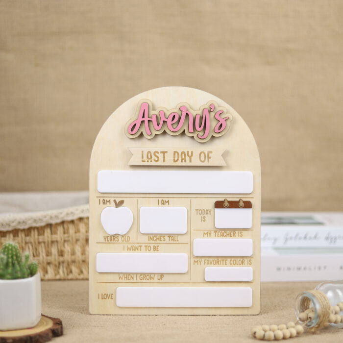 Interchangeable Personalized Name Back Sign - Reusable School Keepsake | Custom Interchangeable Back to School Sign | Reusable School Photo Sign with Name Plates